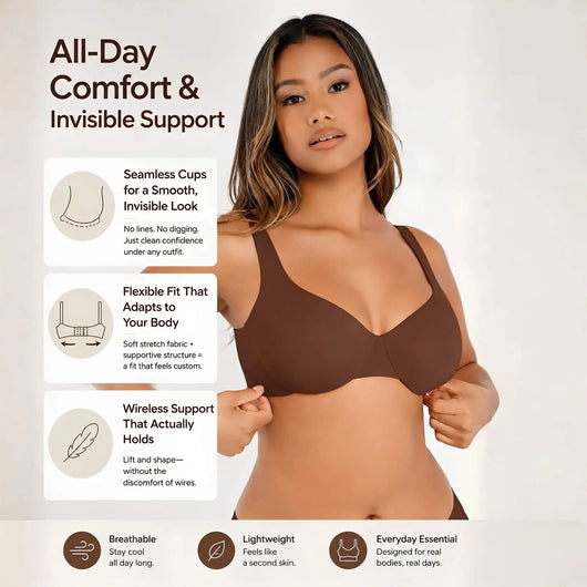 Adjustable-Strap Underwire Plunge Bra