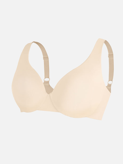 Adjustable-Strap Underwire Plunge Bra