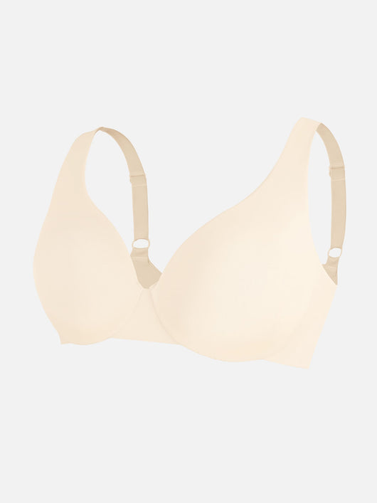 Adjustable-Strap Underwire Plunge Bra