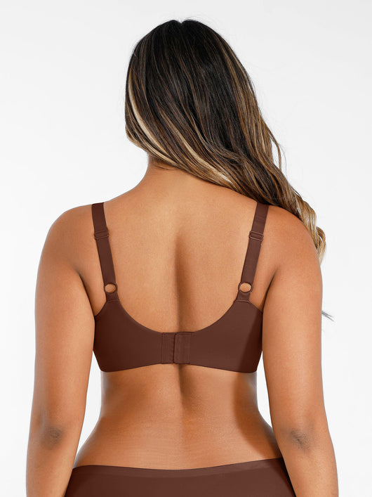 Feelingirl-Deep-V-Push-Up-with-Triple-Layer-Seamless-Design-Side-Support-&-Wide-Adjustable-Straps-Bra-Brown