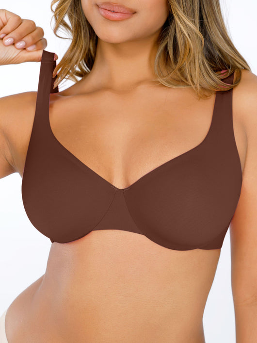 Feelingirl-Deep-V-Push-Up-with-Triple-Layer-Seamless-Design-Side-Support-&-Wide-Adjustable-Straps-Bra-Brown