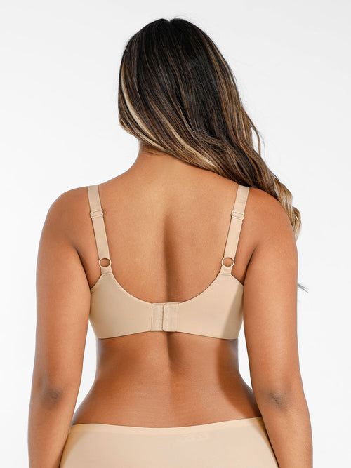 Adjustable-Strap Underwire Plunge Bra
