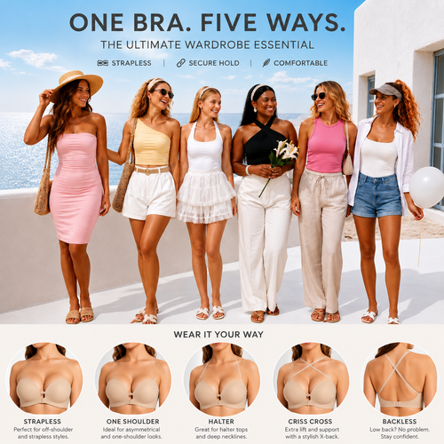 Front Closure Strapless Push-Up Bra