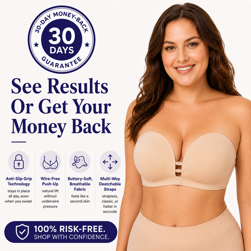 Front Closure Strapless Push-Up Bra