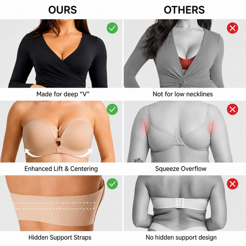 Front Closure Strapless Push-Up Bra