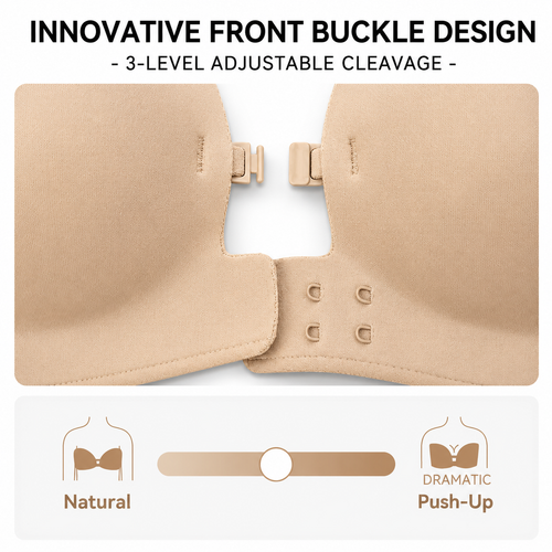 Front Closure Strapless Push-Up Bra