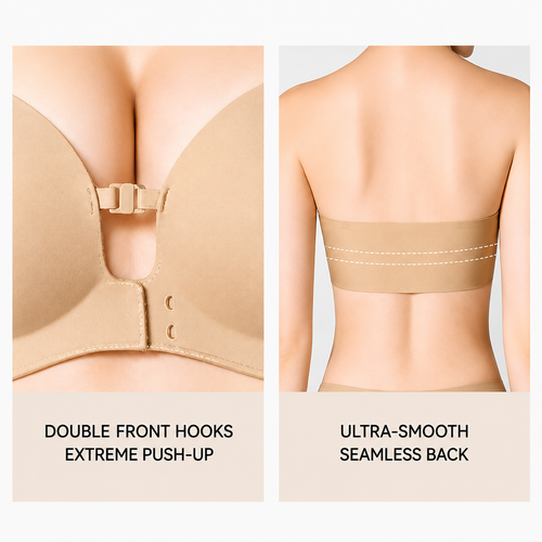 Front Closure Strapless Push-Up Bra